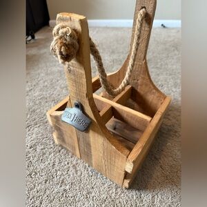 Bottle caddy with opener